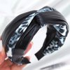 Bouory Leopard Print Headbands Knotted Bows Hairband Cheetah Wide Head Bands Leather Chain Hair Hoop for Women and Girls 2PCS (Type B)