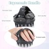 FREATECH Hair Scalp Massager Shampoo Brush with Long & Soft Silicone Bristles for Scalp Care, Gentle Scrub to Exfoliate, Intensive Massage to Relax The Head, Dandruff Removal and Hair Growth, Black