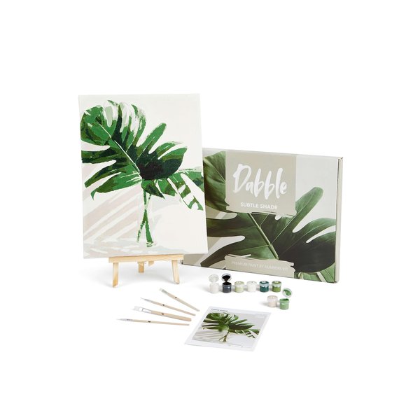 Dabble Premium Paint by Numbers Kit for Adults Beginners, Quality Painting by Numbers for Adults on Canvas Frame, Flowers, Plants, Gift - Subtle Shade