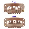 50pcs Wig Clips 32mm Snap Clips for Hair Extension 6-teeth Light Brown Color Hair Extensions Clip with Thread and Needles (Light Brown -50pcs)