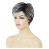 Siudus Short Grey Wig for Women Pixie Cut Wigs Layered Synthetic Hair Wig Daily Costume Wigs(Grey Black)