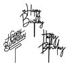 3pcs Black Happy Birthday Cake Topper Acrylic Birthday Cake Toppers for Birthday Party Decor Supplies