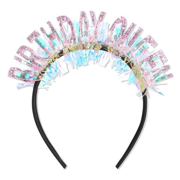 CIEHER Birthday Headband for Women Girls Birthday Queen Crown Birthday Tiara Birthday Decorations Birthday Party Favors - Pink