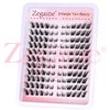 Zegaine Lash Clusters Kit Fluffy Eyelash Extension Cat Eye Lashes Natural Look Left & Right DIY Lash Extension Kit Wispy Fox Eye Eyelash Cluster Kit with Lash Glue, Tweezers, Brushes 132pcs 11 Pairs