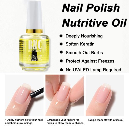 COSMOO 3x15ML Top Coat/Base Coat/Cuticle Oil for Nail Polish, Dry Fast Bright Oil&Base Oil&Nutritive Oil for Nail, Clear for Manicure and Pedicure, 0.5oz Boxed, 3 pack