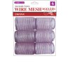 DONNA Wire Mesh Rollers 1.75"(D) JUMBO 6PCS Foam Hair Rollers Hair Curlers Hair Clips for Hairdressing Styling Heatless Hair Curler PURPLE