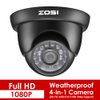 ZOSI 720P HD 1280TVL Hybrid 4-in-1 TVI/CVI/AHD/960H CVBS Security Surveillance CCTV Camera High Resolution Weatherproof Cameras 65ft IR Distance, for HD-TVI, AHD, CVI, and CVBS/960H Analog DVR(Black)