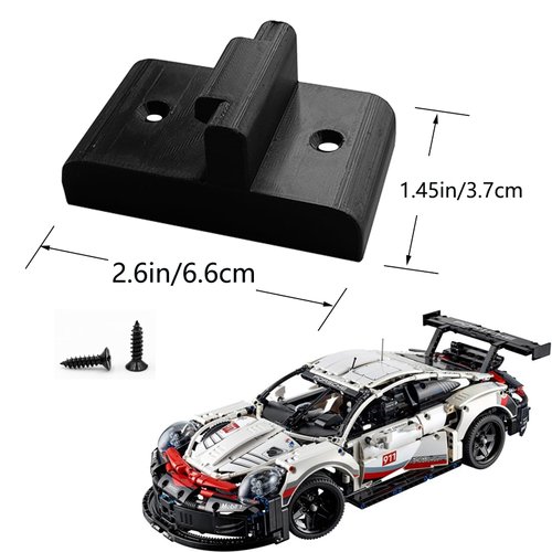 TEYOUYI Wall Mount for Lego Technic Porsche 911 RSR Race Car Model Building Kit 42096 Accessories for Lego Technic 42096 Black