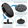 SparkPod Shower Head - High Pressure Rain - Premium Quality Luxury Design - 1-Min Install - Easy Clean Adjustable Replacement for Your Bathroom Shower Heads (Midnight Black Matte, 6 Inch Round)