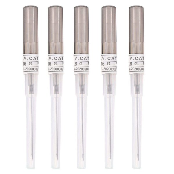 Generic Piercing Needles,5PCS 16G IV Catheter Needles Kit Piercing for IV Start Kits,Ear Nose Piercing Needles Supply(16G), gray