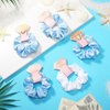 Yuxung 12pcs Satin Bridesmaid Scrunchies Proposal Gifts Elastics Hair Ties Last Toast on the Coasts Bachelorette Party Favors Bachelorette Bag Fillers Bridesmaid Gift White Blue for Wedding Parties
