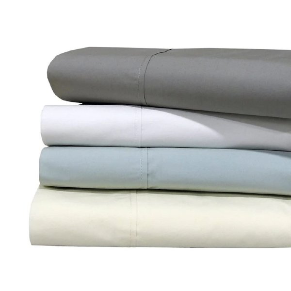 Oversized (120x112) Cotton Percale Flat Sheet Only for California King Beds, Solid Ivory