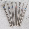 Sealing Cuticle Nail Drill Bit Ceramic Bits Set 7pcs 3/32 inch Diamond Carbide Electric Grinding Head Tool Cone Cuticle Nail Sealing Drill Bit for Remove Acrylic Gel Nails Manicure Pedicure (#3)