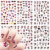 Cute Nail Art Stickers Nail Decals 6 Sheets 3D Self-Adhesive Nail Stickers Design Cute Nail Stickers Cartoon Nail Decals Kawaii Nail Art Charm for Women Girls Nail Art Supplies