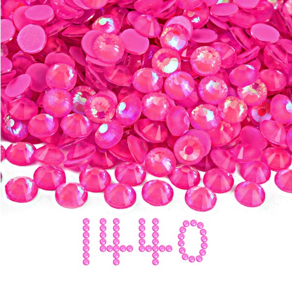 Blinginbox Flatback Glass Rhinestones,Luminous Gems 1440pcs Non Hotfix Crystal Rhinestones for Nail Crafts Clothes Tumblers Face Makeup,Rose AB Luminous,SS20…