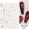 8 Sheets Gold Nail Art Stickers Decals Nail Supplies 3D Self-Adhesive Nail Decals Metallic Stars Moon Butterfly Heart Gold Design Stickers for Women Manicure Tips Acrylic Nails DIY Nails Art Supplies