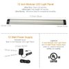 Lightkiwi X8402 Dimmable LED Under Cabinet Lighting 4 Panel Kit, 12 Inches Each, Cool White (6000K), 12 Watt, 24VDC, Dimmer Switch & All Accessories Included, Low Profile, Aluminum Body, UL Listed