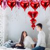 2 Pieces I Love You Red Heart Balloons and 20 Pieces Heart Shaped Foil Balloons with 2 Rolls Hanging Swirl Ribbon for Valentine's Day Decoration, 24 Pieces Totally