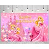 Princess Backdrop for Birthday Party Decorations, Princess Aurora Background for Baby Shower Party Cake Table Decorations Supplies, Sleeping Beauty Theme Banner, 5x3ft