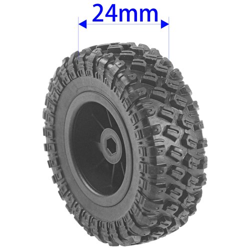 Vgoohobby OD 2.7" Rubber Tires & Plastic Wheel Rims Compatible with MN Model MN90 MN91 MN45 MN96 MN99 MN99S MN98 1/12 RC Car (Black)