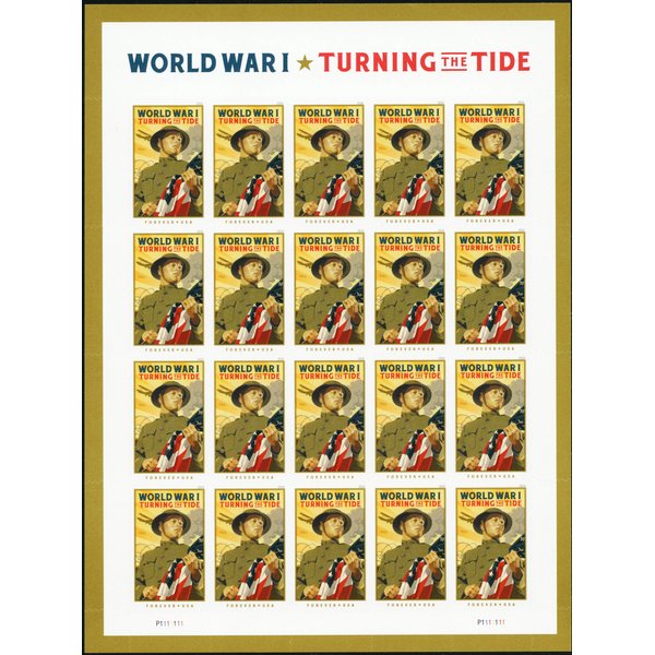WWI Turning The Tide Pane of 20 Forever Postage Stamps Scott 5300