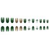 St Patrick’s Day Press on Nails Short Medium Almond, Shamrock False Nails with Glitter Designs Emerald Green Fake Nails Full Cover Glue on Nails Reusable Artificial Nails for Women and Girls 24Pcs