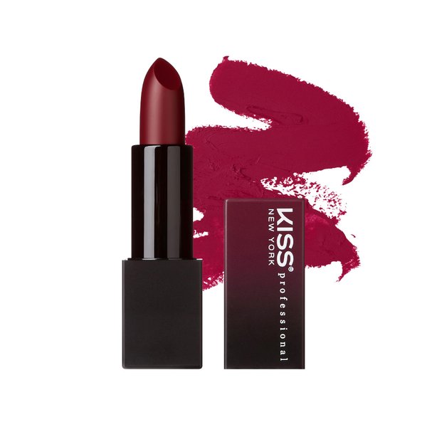 KISS NEW YORK Professional Rich Pigmented Lipstick, Smooth&Creamy Satin Finish, Long Lasting, Infused with Shea Butter and Vitamin E (Berry Rum)
