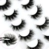 Mink Lashes Flu-ffy Lashes 20mm Long Flu-ffy False Eyelashes 3D Volume Curly Dramatic Fake Eyelashes Thick Full Lashes 5 Pairs Pack(5W-TB03)