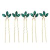 5PCS Green Wedding Hair Pins for Bride Crystal Bridal U Hair Pins for Party Women Rhinestone Hairpins (Green)