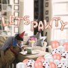 Legendog Dog Birthday Party Supplies Dog Paw Print Balloons Cat Birthday Hat Happy Birthday Banner Foil Balloons Lets Pawty Letters Balloons Decorations (Rose Red)