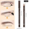 12Pcs brow pencil, wooden hard-core eyebrow pencils, eyebrow pencil medium brown, eyebrow and eyeliner pencils, waterproof and sweat-proof, beginner makeup eyebrow pencil, medium brown