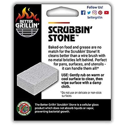 BETTER GRILLIN Scrubbin Stone Grill Cleaning Brick Block | Griddle Stone | Grill Stone Cleaning Block | Barbecue Grill Cleaner for BBQ, Griddle, & Racks