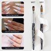 Shine Chance Acrylic Nail Art Brush Size 8, 100% Pure Kolinsky Hair Oval Nail Brush for Acrylic Application, Professional Nail Extension Manicure Tool Striping Nail Drawing Pen for DIY Home Salon