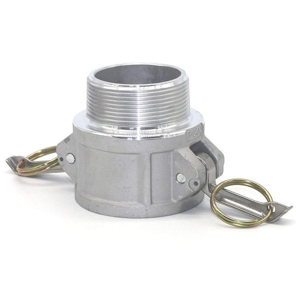 Quafwia 2 pcs Aluminum cam lock fittings (2" Part B) cam groove hose fitting camlock fittings, Male Adapter Female NPT Thread camlock fitting (2'')