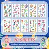 EMOME 240+ Styles Mermaid Sea Animal Glitter Tattoos for Kids, Temporary Tattoos for Girls Mermaid Birthday Party Decorations Favors Supplies, Ocean Themed Party Decorations Games (20 Sheets)