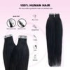 Human Hair Extensions for Black Women, OiMiGO Yaki Straight Tape in Extensions 40pcs 100g Tape ins Extension 22 Inch Soft Brazilian Remy Hair Yaki Tape Hair Extensions Human Hair
