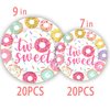 hanviync 40pcs two sweet plates Two Sweet Birthday Party Supplies,Two Sweet Donut Birthday Party,Two Sweet 2nd Birthday Donut 2nd Birthday Party,Two Sweet Birthday Decorations Girl
