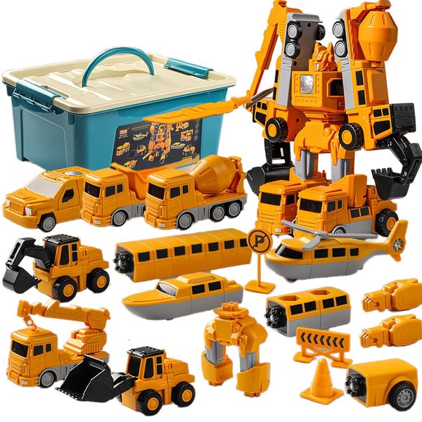 Magnetic Transform Engineering Car Assembled Toys, Magnetic Construction Toys for Kids, Magnetic Blocks Robot for Toddlers,Outdoor Activities for Kids Ages 3-5 4-8 (Engineering Series-35 PCS/SET)