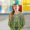 QLINLEAF Mardi Gras Poncho Feather Headband for Women Halloween Venetian Carnival Party Supplies