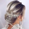 E EMZHOLE Bride Wedding Hair Comb Flower Girls Bridal Hair Vine Silver Rinestone Bridal Headpieces Hair Accessories Hair Piece for Women and Girls