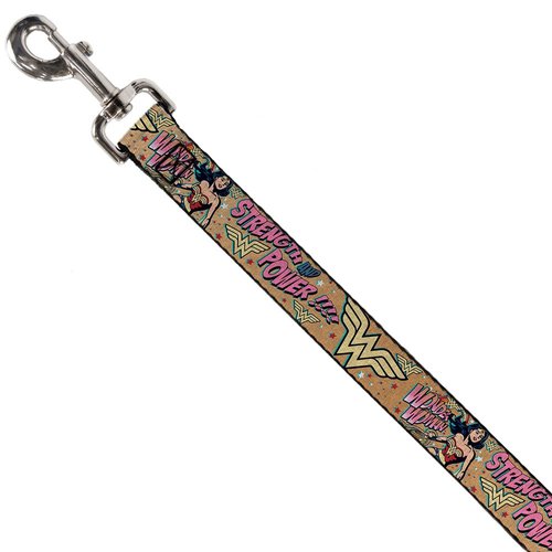 Dog Leash Wonder Woman Strength Power 4 Feet Long 0.5 Inch Wide