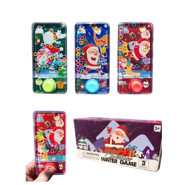 Hapros 3 Pack Christmas Water Games, Santa Claus Xmas Holiday Designs Handheld Water Ring Game Toys, Nostalgic Fun and Stocking Stuffers for Boys and Girls of All Ages