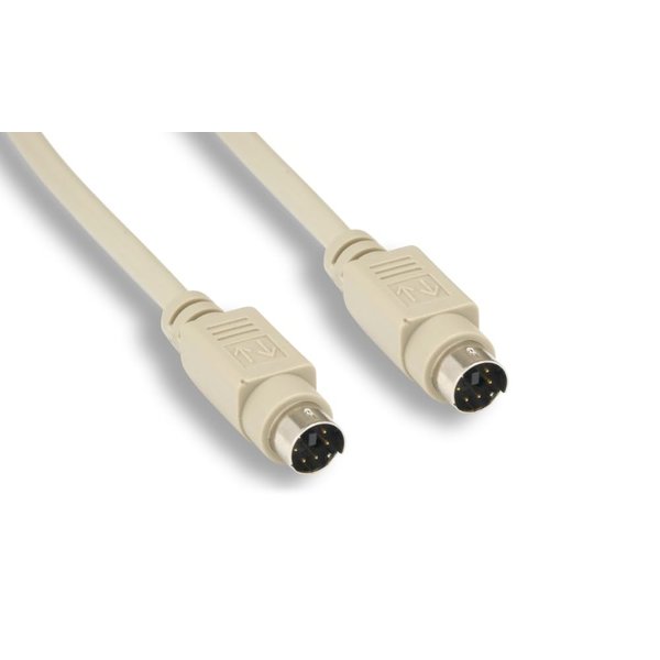 KENTEK 3 Feet FT Mini DIN6 MDIN6 PS/2 Keyboard Mouse Cable Cord 28 AWG Molded 6 Pin Male to Male M/M for PC Mac Linux