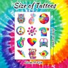 Tie Dye Party Favor 192PCS Tie Dye Temporary Tattoos Stickers 16 Sheet Body Art Fake Tattoos for Tie Dye Birthday Party Decorations supplies for Kids Boys Girls Carnival Rewards