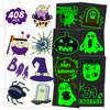 EMOME 408 Pcs Bulk Luminous Halloween Temporary Tattoos for Kids, Individually Wrapped Tattoos for Halloween Birthday Party Decorations, Glows Halloween Favors Toys Games for Kids Party