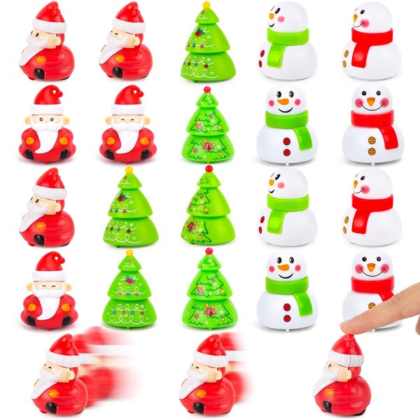 3 otters 20PCS Christmas Stocking Stuffers Pull Back Cars, Mini Race Car Toys for Kids Christmas Goodie Bag Stuffers Christmas Party Favors Gifts