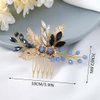 Easedaliy Leaf Bride Wedding Hair Comb Gold Crystal Bridal Hair Piece Hair Accessories for Women and Bridesmaid