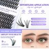 Qeelasee Lash Clusters Wispy 40D DIY Eyelash Extensions D Curl Individual Eye Lashes Natural Effect Volume 240pcs Mix9-16mm Easy For Beginner At Home