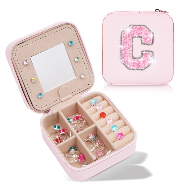 Uygafly Jewelry Case Fashion Jewelry Box - Customized Mothers Day Gifts,Customized Gifts for Mom,Birthday Gift for Mom,Mom Gifts From Daughter,Mother in Law Gifts,Mama Gift Idea | Pink,C
