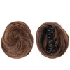 onemily Space Bun Hairpieces Mini Claw Clip in Hair Bun Messy Cat Ears Hair Extension Donut Wig Accessory Straight Hair Scrunchies for Women(1PC Brown)